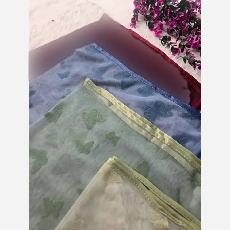 مینی پروانه تور مخمل کوبی فری سایز ابعاد 75 در 75 رنگبندی متنوع