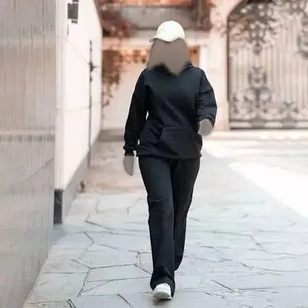 ست هودی و شلوار دورس تو کرکی مشکی زنانه فری سایز
