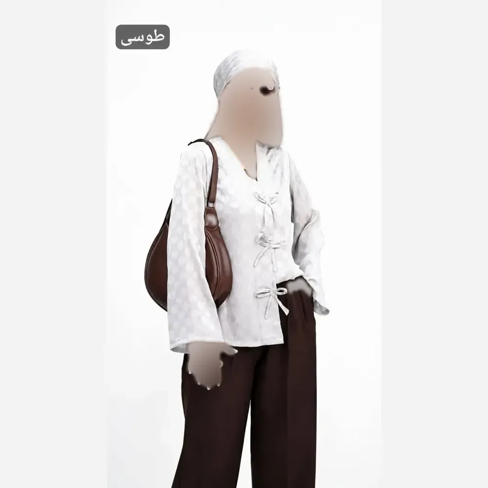 ست مانتو و اسکارف رابرت کریشه شیمر وارداتی فری سایز