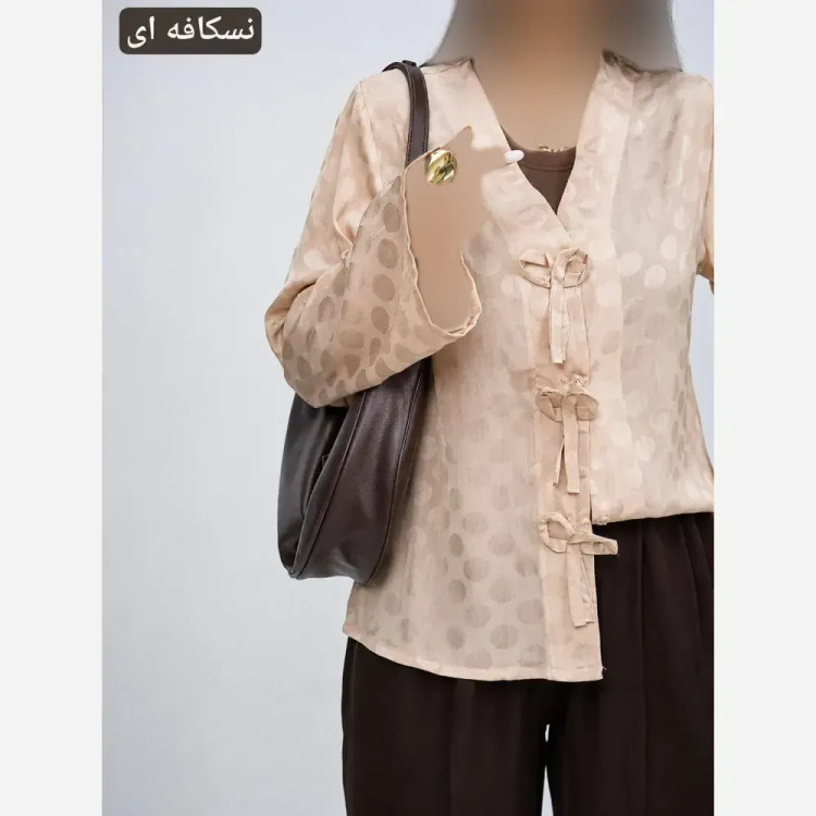 ست مانتو و اسکارف رابرت کریشه شیمر وارداتی فری سایز