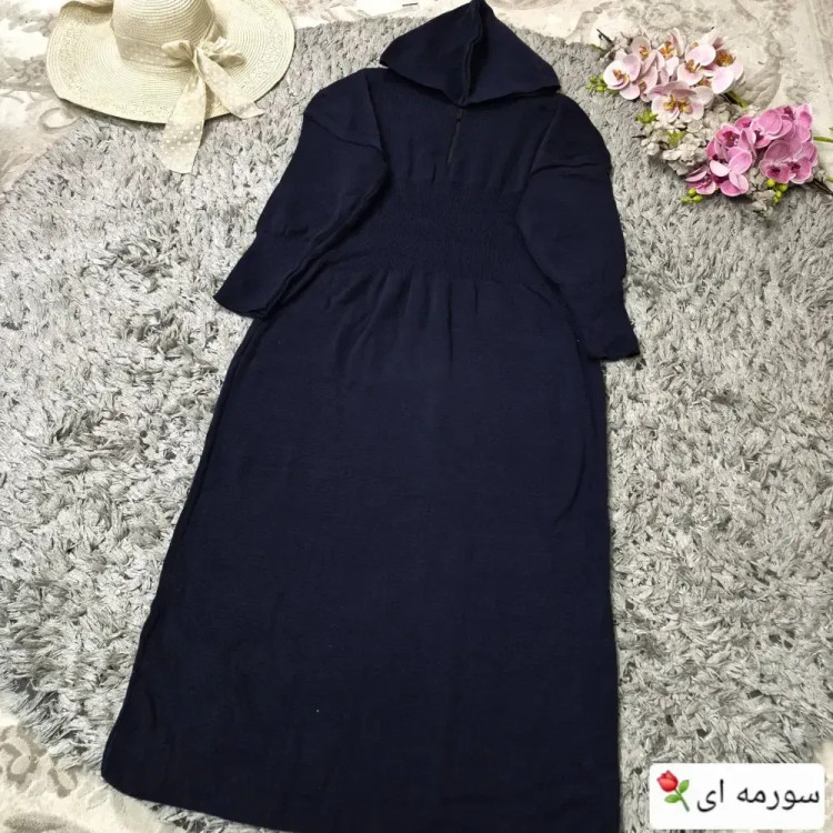 کفتان بافت اکریلیک کلاهدار بلند سایز 38 تا 50