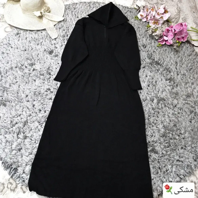 کفتان بافت اکریلیک کلاهدار بلند سایز 38 تا 50