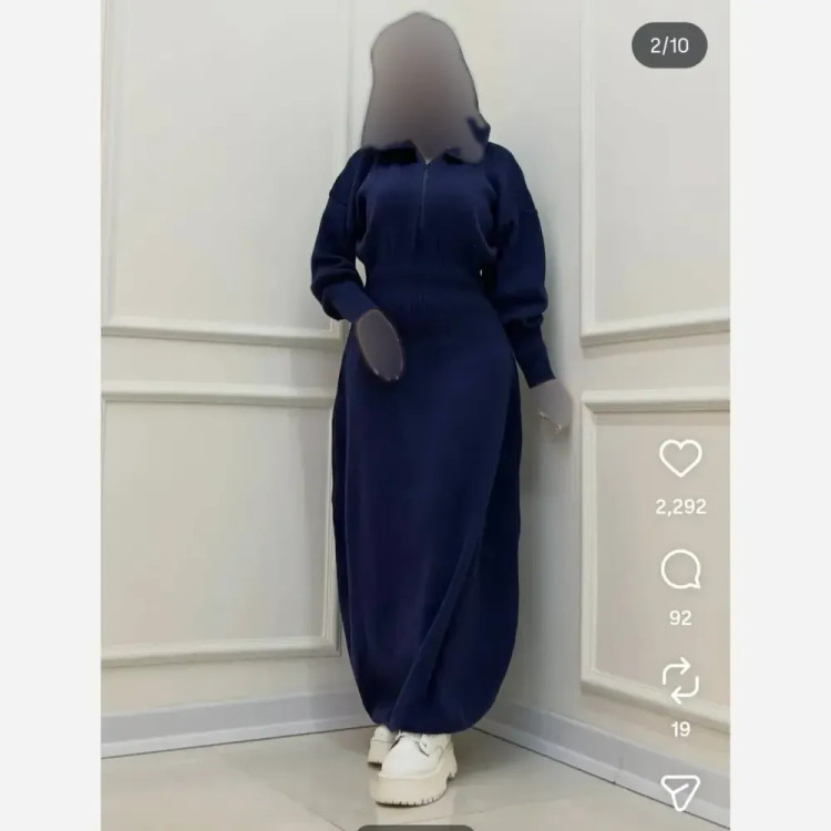 کفتان بافت اکریلیک کلاهدار بلند سایز 38 تا 50