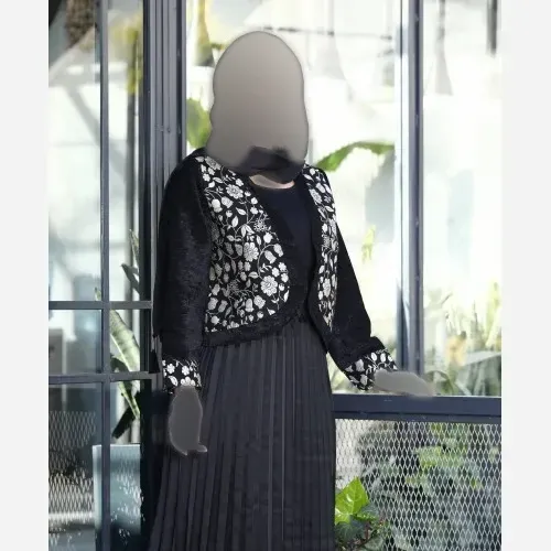 کت تک زنانه مخمل خرجکار هندی فری سایز مدل نیلناز