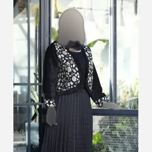 کت تک زنانه مخمل خرجکار هندی فری سایز مدل نیلناز