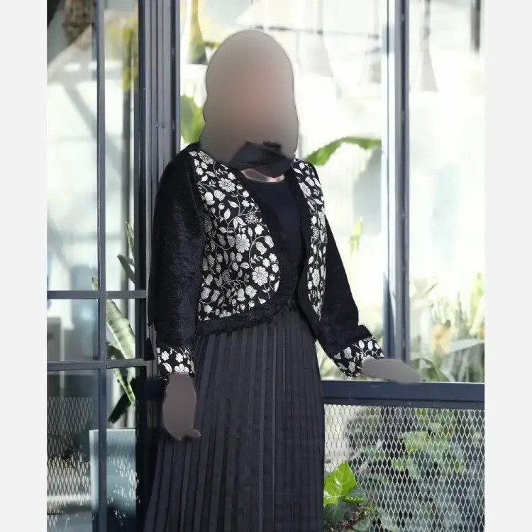 کت تک زنانه مخمل خرجکار هندی فری سایز مدل نیلناز