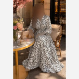 پیراهن حریر لمه دار شاخه فری سایز مجلسی