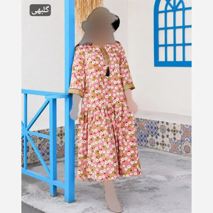 پیراهن بهارناز کرپ بوگاتی خرجکار طلایی سایز 36 تا 46