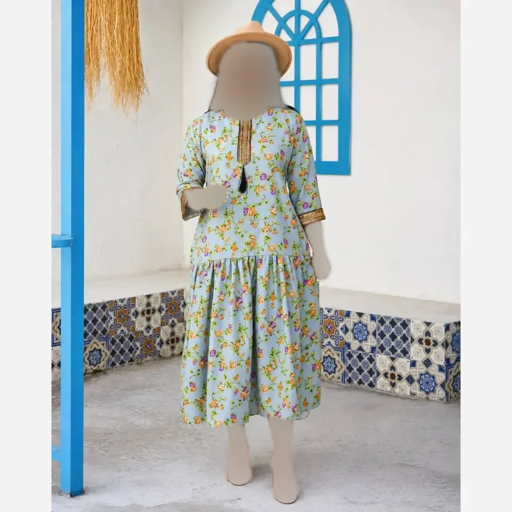 پیراهن بهارناز کرپ بوگاتی خرجکار طلایی سایز 36 تا 46