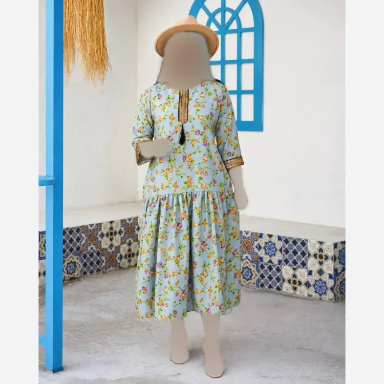 پیراهن بهارناز کرپ بوگاتی خرجکار طلایی سایز 36 تا 46