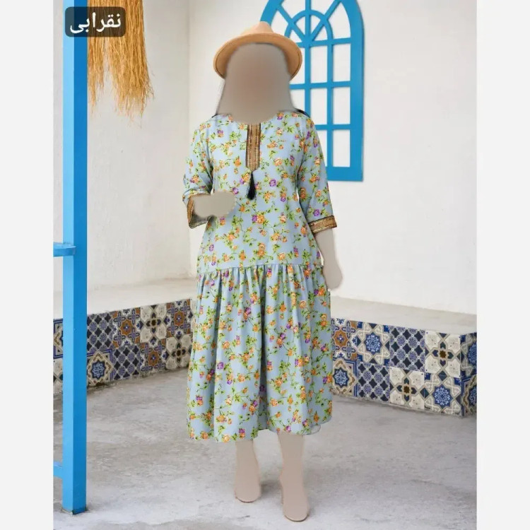 پیراهن بهارناز کرپ بوگاتی خرجکار طلایی سایز 36 تا 46