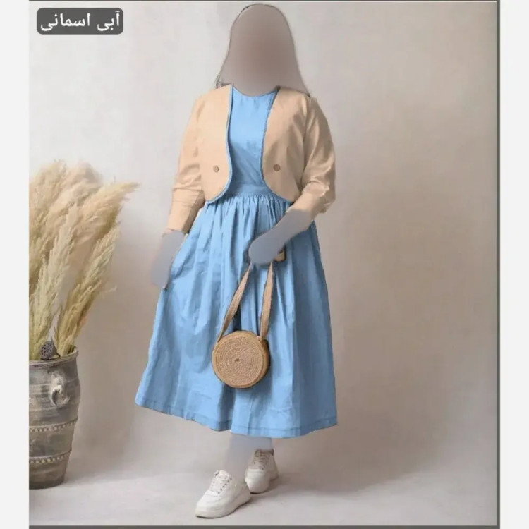 کت سارافون زنانه جنس کتان لینن نچرال فری سایز