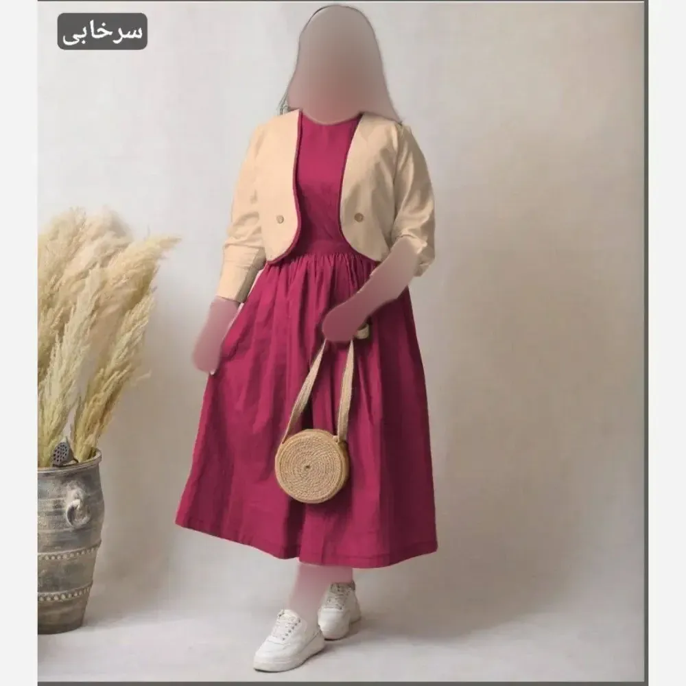 کت سارافون زنانه جنس کتان لینن نچرال فری سایز