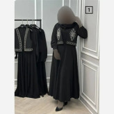 ست دوتیکه مدل ماریا پیراهن بوگاتی و ژیله کرپ مازراتی گلدوزی شده فری سایز