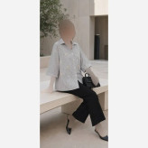 شومیز پاپیونی نازگل لنین نخ مرغوب فری سایز آستین پاکتی