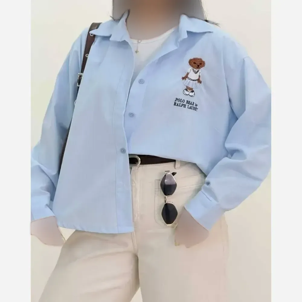 شومیز مانتویی طرح polo جنس کتان لینن نخی فری سایز