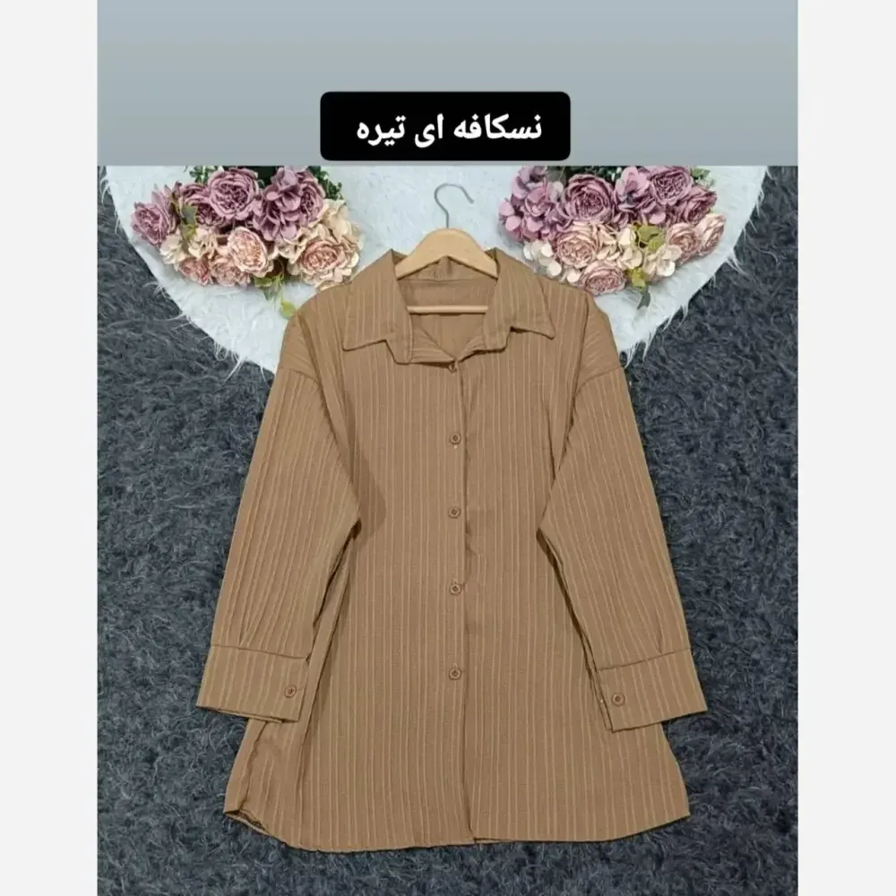 شومیز زنانه ایوا کراش فری سایز مناسب 38 تا 46 رنگ استخونی زیتونی سدری نسکافه ای