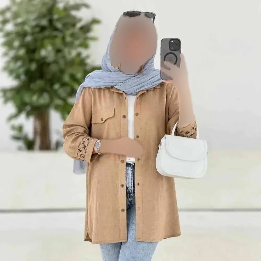 مانتو مچ گلدوزی سانیا جنس شانتون قد 90
