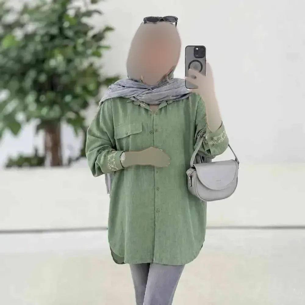 مانتو مچ گلدوزی سانیا جنس شانتون قد 90