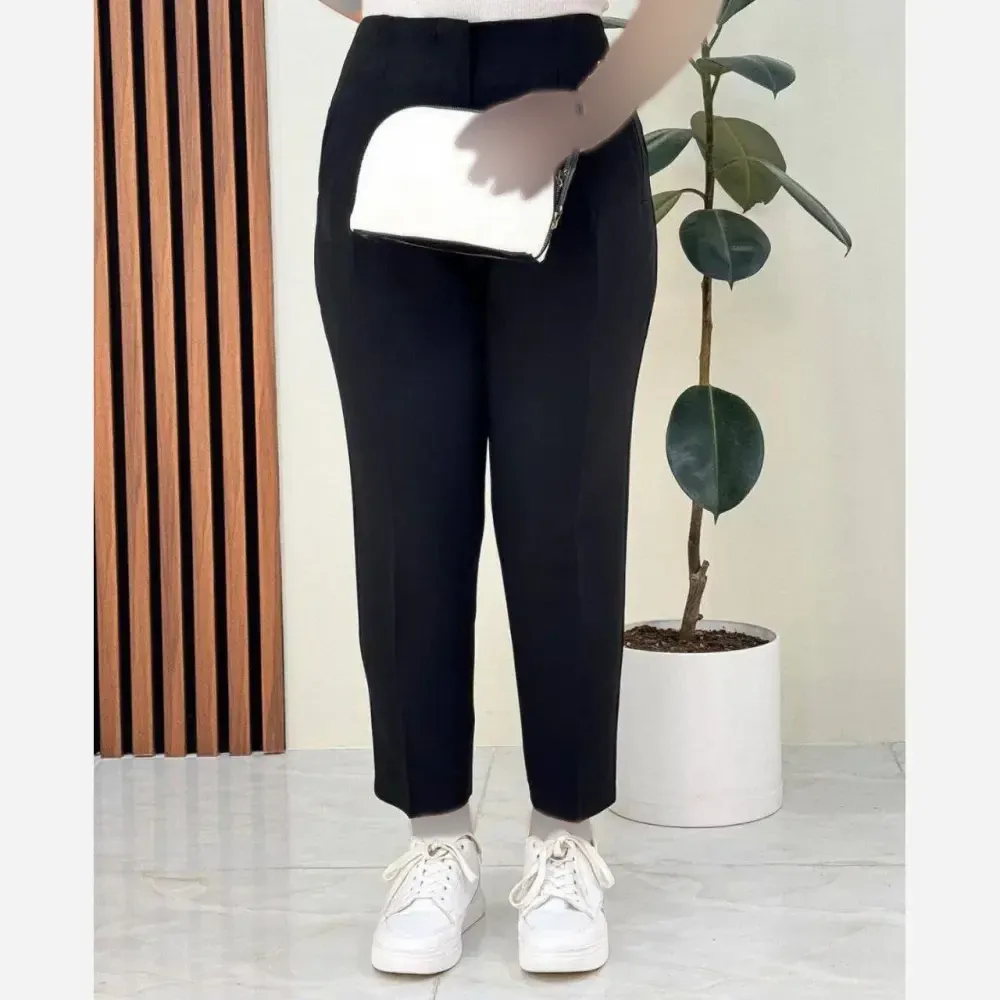 شلوار راسته مازراتی زارا رنگ مشکی جنس گرم بالا سایز 38 تا 50