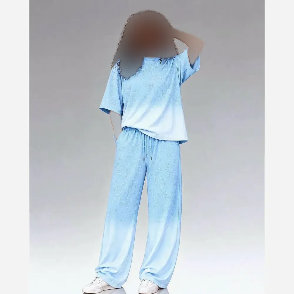 ست تیشرت شلوار کهکشان گلکسی نخ پنبه سایز فری 38 تا 48
