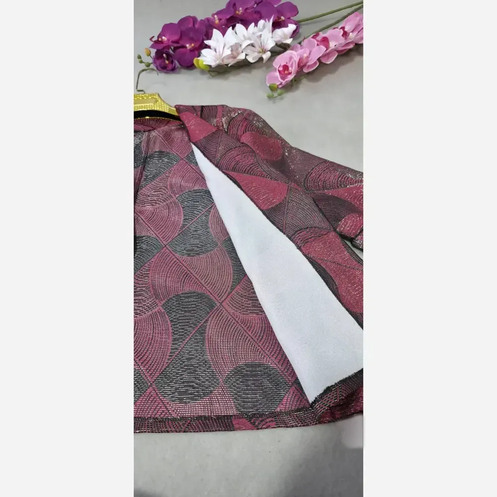 کت تک زنانه ژاکارد درجه یک مدل الناز رنگ سرخابی و آجری سایز فری تا 46