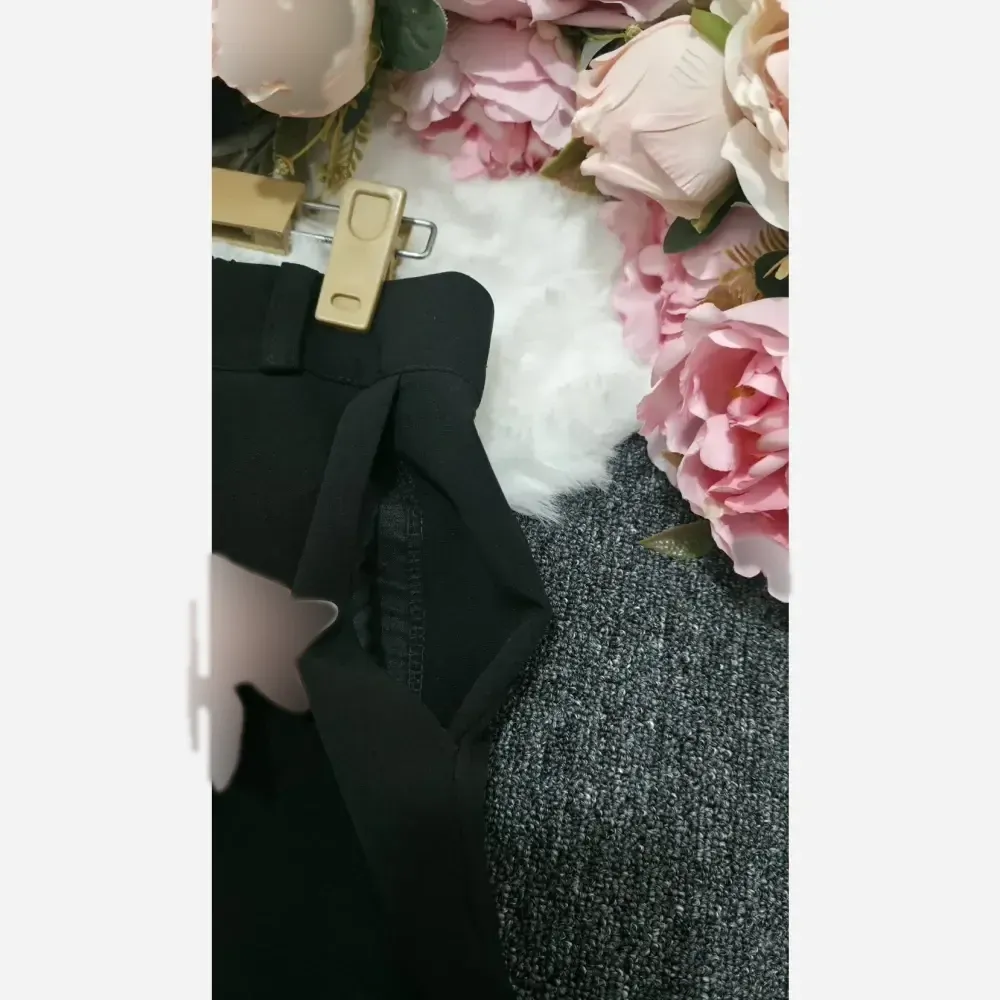 شلوار بگ زنانه مازراتی دبل اصلی گرم بالا رنگ مشکی قد 103 جیبدار