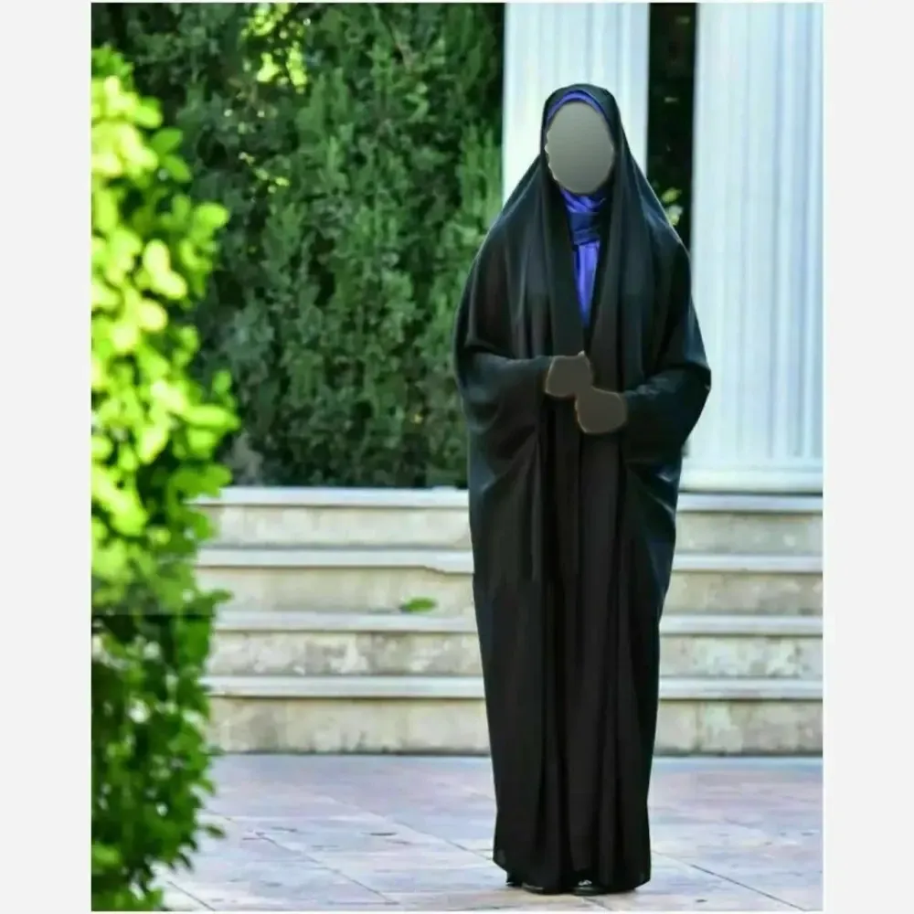 چادر خبرنگاری کارمندی ژرژت سوپرژرژت مشکی سایز 150 تا 170
