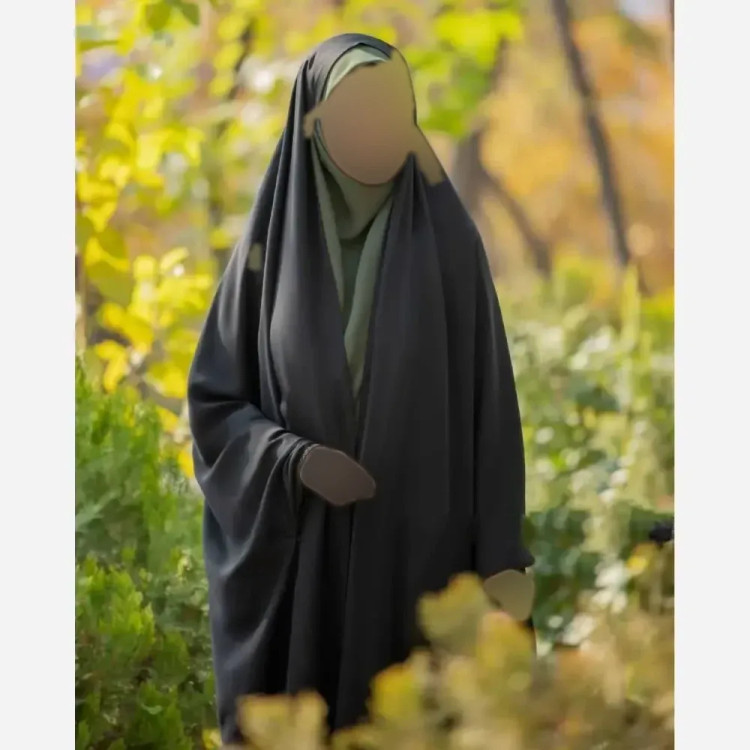 چادر خبرنگاری کارمندی ژرژت سوپرژرژت مشکی سایز 150 تا 170