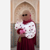 سه تیکه قلبی شومیز بوگاتی و دامن پوپلین کتان فری سایز