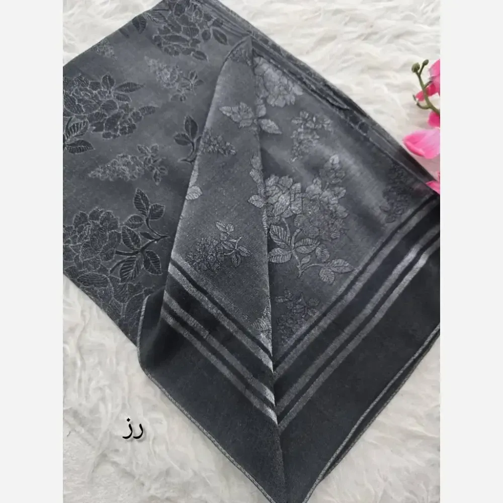 شال ژاکارد دورو شیشه ای طرح دار مجلسی ضخیم ابعاد 187 در 68 سانتیمتر