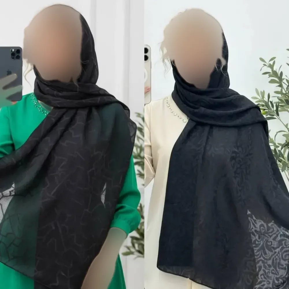شال مهتاب ژاکارد دورو ترک مجلسی ابعاد 195 در 65 سایز فری