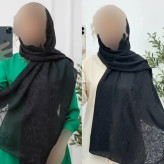 شال مهتاب ژاکارد دورو ترک مجلسی ابعاد 195 در 65 سایز فری