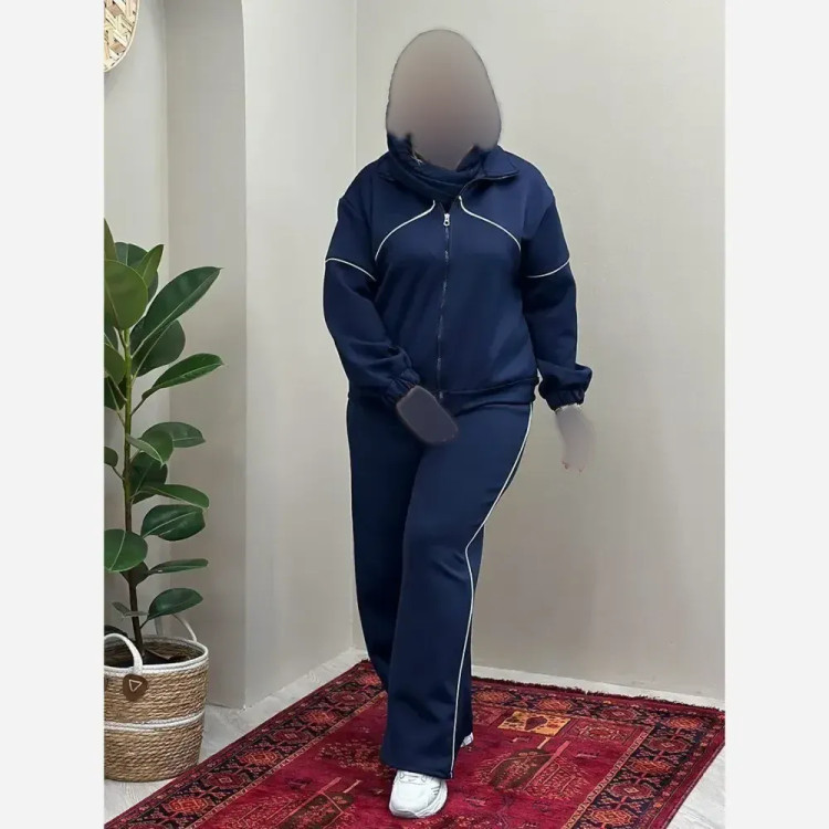 ست سوییشرت و شلوار زنانه مدل نانسی جنس مازراتی درجه یک رنگ مشکی موکا سرمه ای سایز فری 38 تا 46