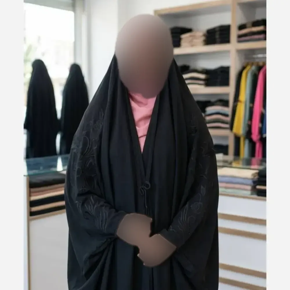 چادر جده گلدوزی پروانه جنس کن کن ندا مروارید رنگ مشکی