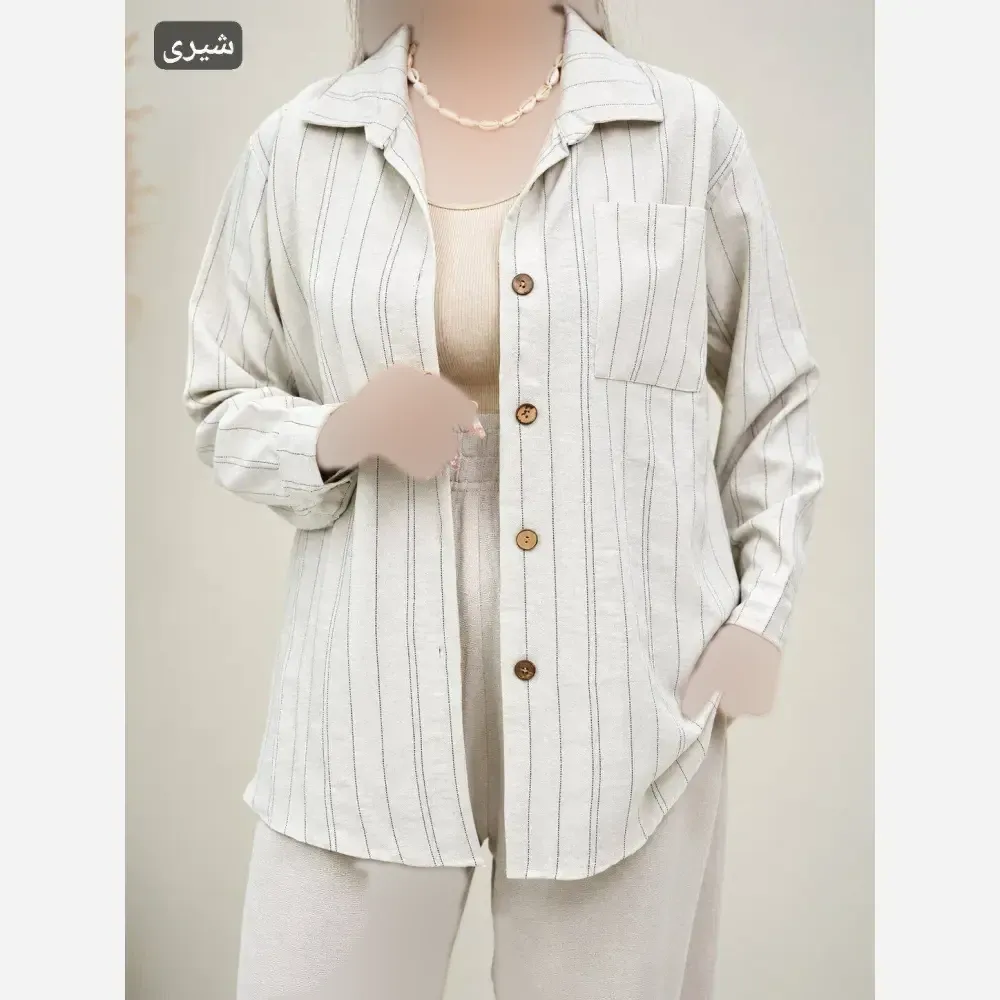 مانتو مارال شانتون تمام نخ اعلا فری سایز 36 تا 46 کرم شیری