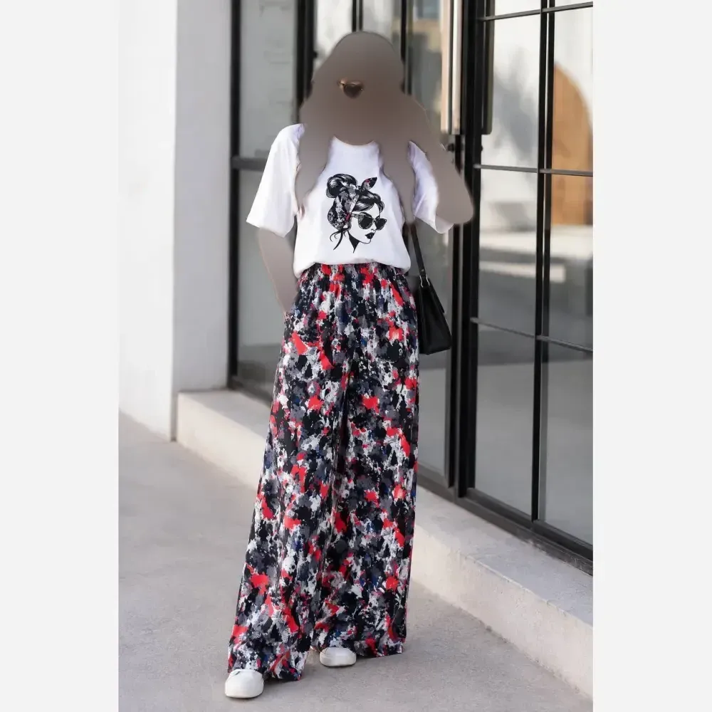 ست سه تکه هیلما تیشرت پنبه شلوار بوگاتی فری سایز