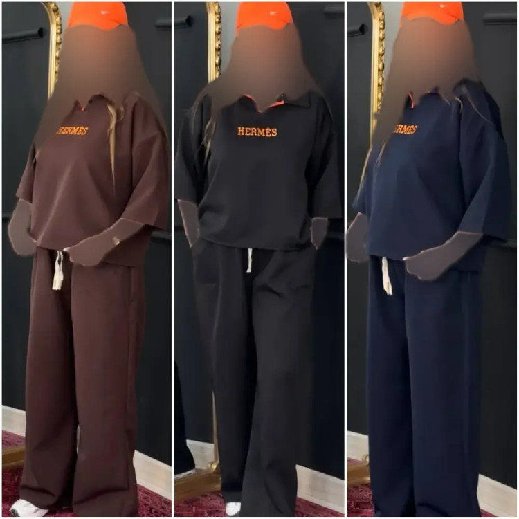 ست بلوز و شلوار مازراتی درجه یک اورجینال طرح HERMES سایز فری 38 تا 46