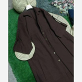 کفتان جلودکمه آستین پاگون جنس لینن اعلا سایز 38 تا 46 فری دانشجویی