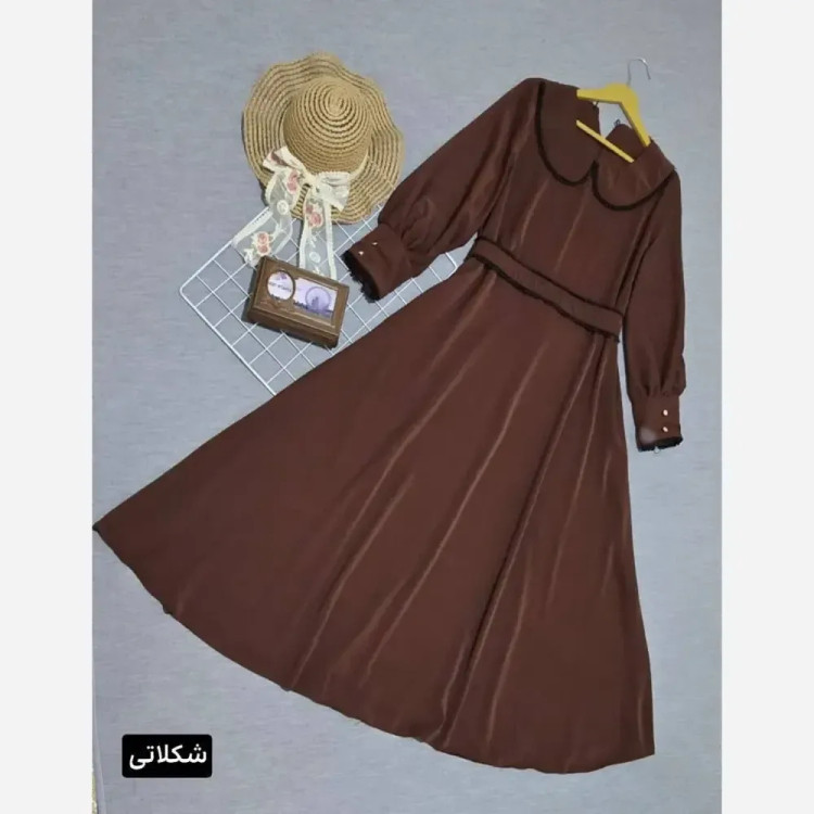 پیراهن بلند مروارید جنس الیزه خرجکار مروارید فری سایز تا 48