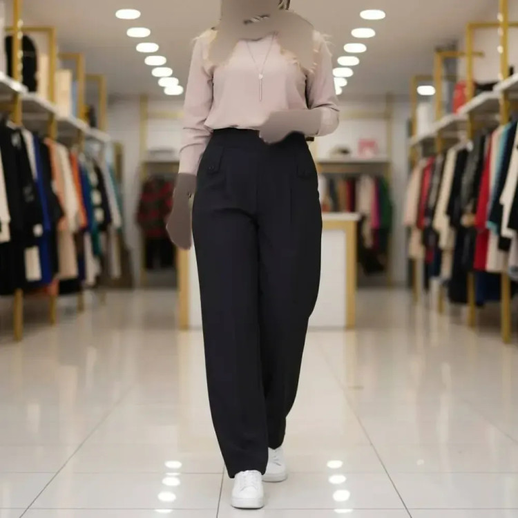شلوار راسته زنانه جنس مازراتی اعلا قد 102 سایز 40 تا 50