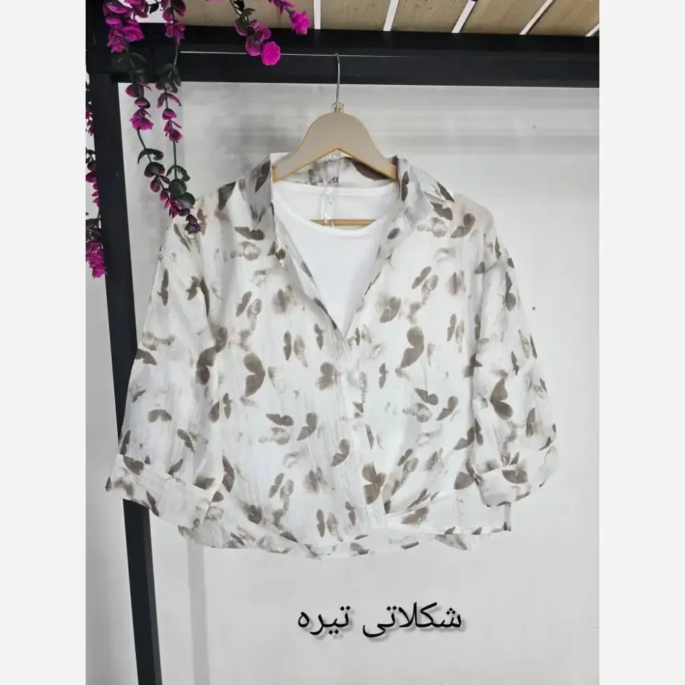 ست دو تکه پروانه تاپ فانریپ و رویه شیشه ای فری سایز