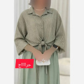 شومیز گره ای پلیسه کوپرا خشک طوسی فری سایز 36 تا 46