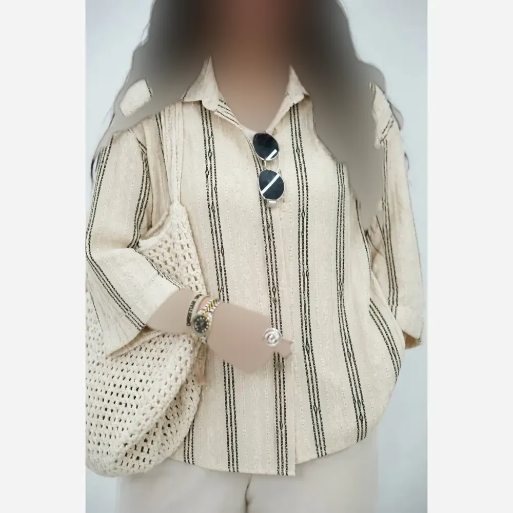 شومیز زنانه کرانه جنس مراکشی طرح ابریشم فری سایز
