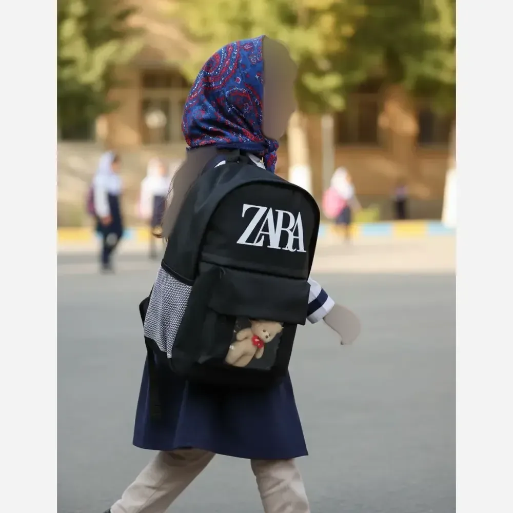کوله پشتی عروسکی زنانه چرمی مدل زارا رنگ مشکی و سبز و زرشکی
