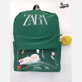 کوله پشتی عروسکی زنانه چرمی مدل زارا رنگ مشکی و سبز و زرشکی