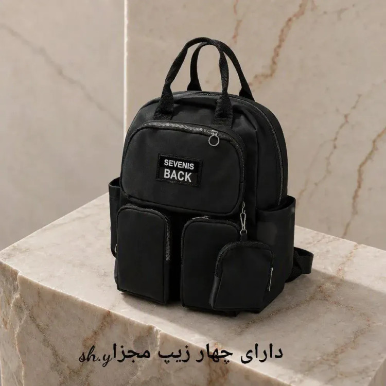کوله پشتی هندزفری دار دانشجویی و روزمره جنس نانسی رنگ مشکی