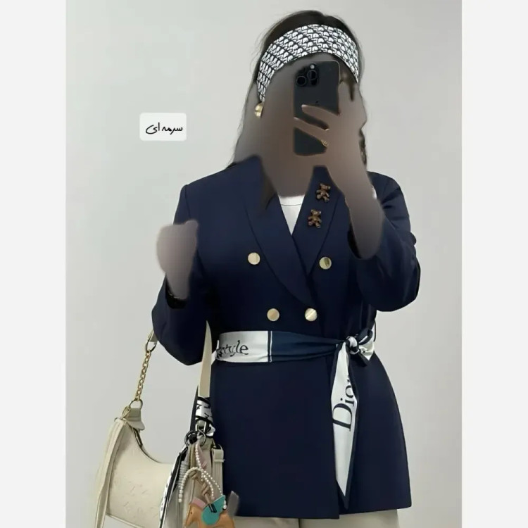 کت تک زنانه مدل شاینی جنس مازراتی با کمربند