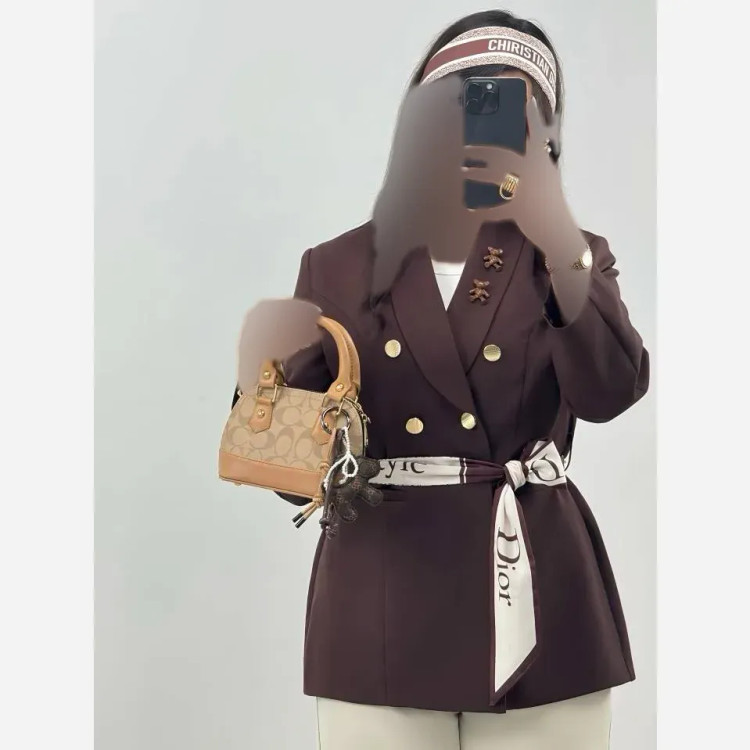 کت تک زنانه مدل شاینی جنس مازراتی با کمربند