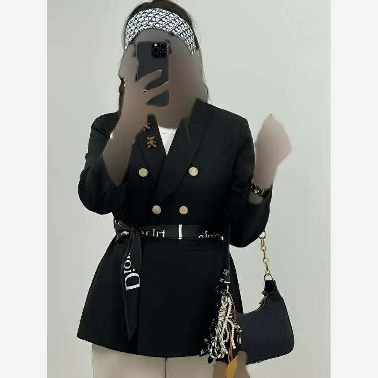 کت تک زنانه مدل شاینی جنس مازراتی با کمربند
